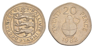 Гернси 20 пенсов 1982 KM 38 медно-никель 4115-325
