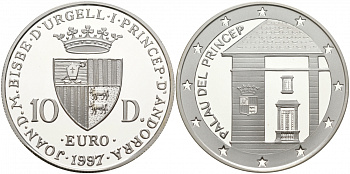 Андорра 10 динеров 1997 дом принца KM 166 серебро PROOF 11-039-43