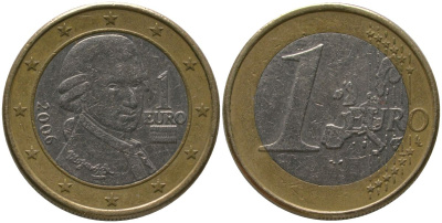 Австрия 1 евро 2006 Моцарт KM 3088 биметалл 4573-922