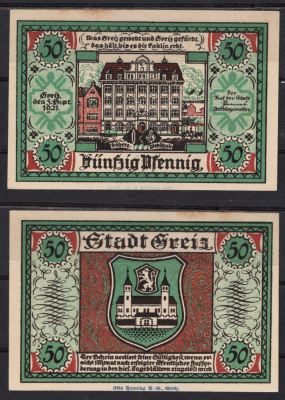 Германия, Грайц 50 пфеннигов 1921 GrM:471.2-2/4 бумага 7555-42-4-2