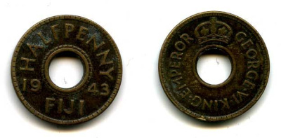 ФИДЖИ 1/2 ПЕНСА 1943 57-316