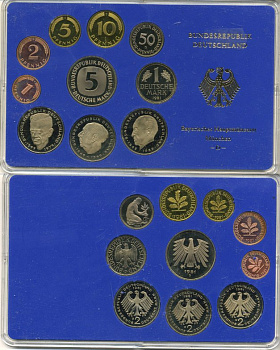 ФРГ государственный набор из 10 монет 1981 D    PROOF  3-5-3-05