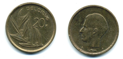 Бельгия 20 франков 1981 Belgique, Бодуэн I (1951-1993) KM 159 никель бронза 25-1652