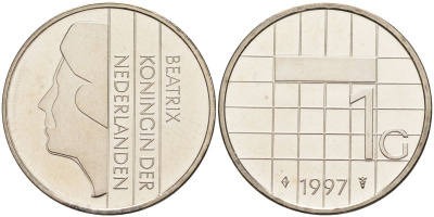 Нидерланды 1 гульден 1997 Беатрикс (1980-2013) KM 205 никель UNC 4116-143