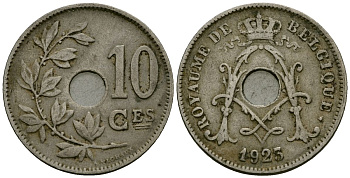 Бельгия 10 сантимов 1923 Belgique KM 85 медно-никель 4172-932
