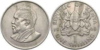 Кения 1 шиллинг 1968 KM 5 медно-никель 4117-1036