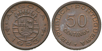 Ангола 50 сентаво 1953 KM 75 бронза aUNC 4618-1121