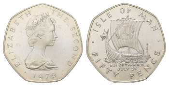 Остров Мэн 20 пенсов 1979 День Тинвальда, 5 июля KM 51a серебро BU 3896-1035