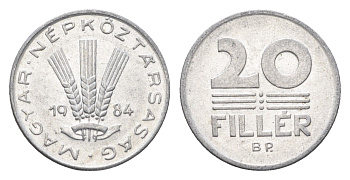 Венгрия 20 филлеров 1984 BP KM 573 алюминий 4665-1228