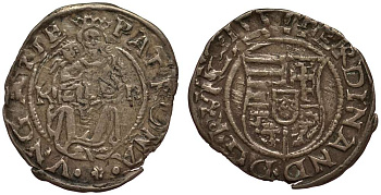 Венгрия 1 денар ND КВ, Фердинанд I (1526-1564), мадонна с младенцем серебро 4182-1142