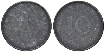 Германия 10 рейхспфеннигов 1940 D KM 101, J. 371 цинк 4121-1022
