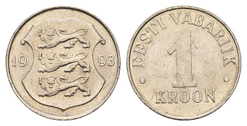 Эстония 1 крона 1993 KM 28 медно-никель 4688-556