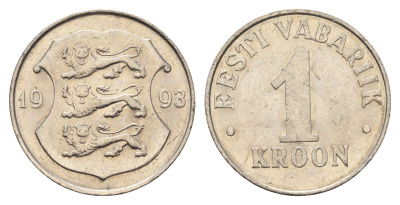 Эстония 1 крона 1993 KM 28 медно-никель 4688-556