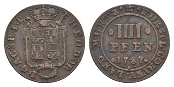 Корвей 4 пфеннига 1787 KM 171 медь 633-1244