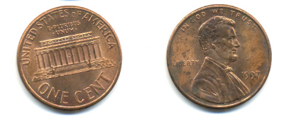 США 1 ЦЕНТ 1997 ЛИНКОЛЬН KM 201b цинк плакированный медью 86-333