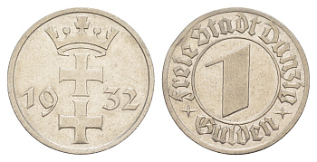 Данциг 1 гульден 1932 KM 154 никель 1528-744