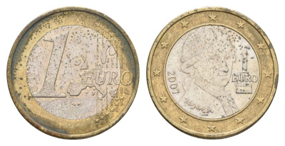 Австрия 1 евро 2007 Вольфганг Амадей Моцарт KM 3088 биметалл 4629-414