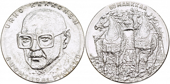 Финляндия 50 марок 1981 К, 80 лет президенту Кекконену KM 59 серебро UNC 1515-1323