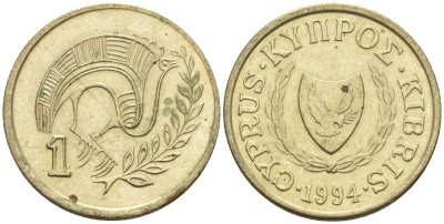 Кипр 1 цент 1994 KM 53.3 никель латунь 4174-1153