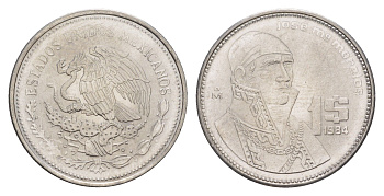 Мексика 1 песо 1984 Mo KM 496 медно-никель UNC 4637-623