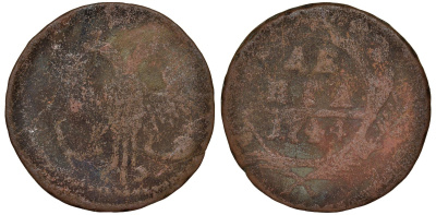 Россия деньга 1744 Елизавета (1741-1761), Красный монетный двор Биткин 352 медьь 51-3457