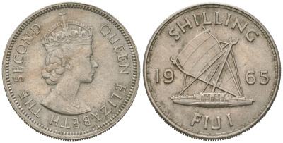 Фиджи 1 шиллинг 1965 KM 23 медно-никель 4620-144