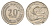 Сингапур 25 центов 1967 голубой марлин, тунец KM 4 медно-никель aUNC 4620-622