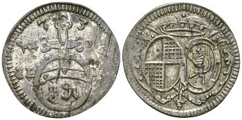 Бранденбург-Байрейт 1 пфенниг 1732 ILR KM 161 серебро 99-1044