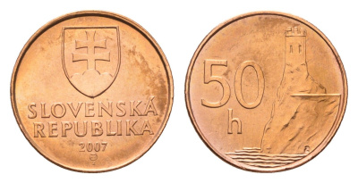 Словакия 50 геллеров 2007 KM 35 сталь плакированная медью 4685-646