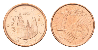 Испания 1 евроцент 2025 тираж 2.500 экземпляров KM 1144 сталь плакированная медью BU 4174-831
