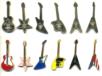 СОМАЛИ НАБОР ИЗ 6 МОНЕТ ПО 1 ДОЛЛАРУ 2004 МОНЕТЫ В ФОРМЕ ГИТАР, ЦВЕТНАЯ ЭМАЛЬ медно-никель UNC 6-2-37