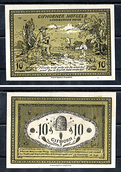 Гифхорн (Пруссия, Ганновер) 10 пфеннигов 1921 7556-8-4-2