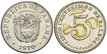 Панама 5 сентесимо 1970  KM 23.2 медно-никель    4610-316