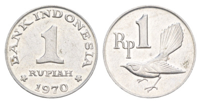 Индонезия 1 рупия 1970 птичка KM 20 алюминий UNC 4582-1127