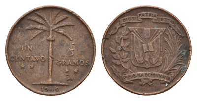 Доминиканская Республика (Доминикана) 1 сентаво 1949 KM 17 бронза 4674-957