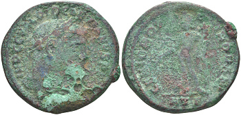 Римская Империя нуммий 297 - 298 Диоклетиан, бюст императора, IMP C C VAL DIOCLETIANVS P F AVG / Гений Римского народа, GENIO POPVLI ROMANI, Гераклея RIC 19а биллон 1073-23-22