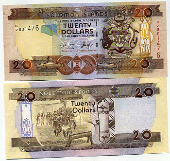 Соломоновы острова 20 долларов 2004 Pick 28 (1) бумага UNC (пресс) 449-14-2