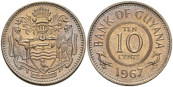 Гайана 10 центов 1967 KM 33 медно-никель 4154-144