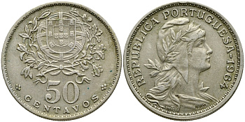 Португалия 50 сентаво 1964 KM 577 медно-никель 4388-642