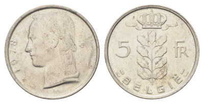 Бельгия 5 франков 1978 Belgie, Бодуэн I (1951-1993) KM 135 медно-никель 4704-1133