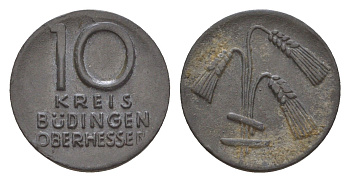 Бюдинген 10 пфеннигов ND Funck 63.1, Men05 3954.1, Men18 5005.1 цинк 4532-133