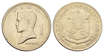 Филиппины 1 песо (писо) 1972 Хосе Рицаль KM 203 медь цинк никель UNC 4667-546