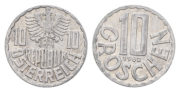 Австрия 10 грошей 1962 KM 2878 алюминий 4669-668
