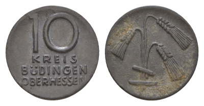 Бюдинген 10 пфеннигов ND Funck 63.1, Men05 3954.1, Men18 5005.1 цинк 4532-133