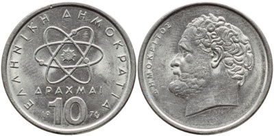 Греция 10 драхм 1976 Демокрит KM 119 медно-никель 4394-535