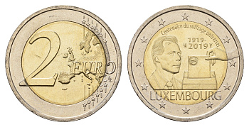 Люксембург 2 евро 2019 100 лет всеобщему избирательному праву в Люксембурге KM 159 биметалл UNC 68-411