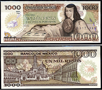 Мексика 1000 песо 1985 Pick 85 бумага 6281-51-3-1