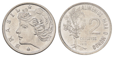 Бразилия 2 сентаво 1975 ФАО - Соя KM 586 нержавеющая сталь 4682-441