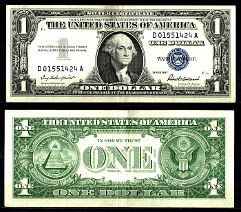 США 1 доллар 1957 Pick 419 a бумага 2119-32-2-1