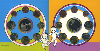 Бельгия евронабор из 8 монет + жетон 2004 Детская серия, в оригинальном буклете UNC 1-5-3-10